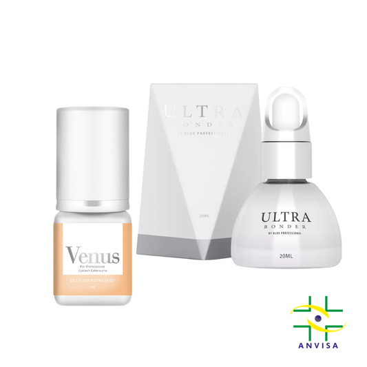 Pack Retenção DLUX Pro · Cola Venus 3ml + Ultra Bonder 20ml · Tecnologia Coreana